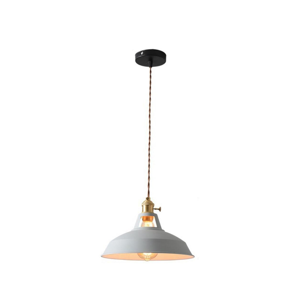 Industrial Colorful Round Iron Dome Pendant Light Image - 10