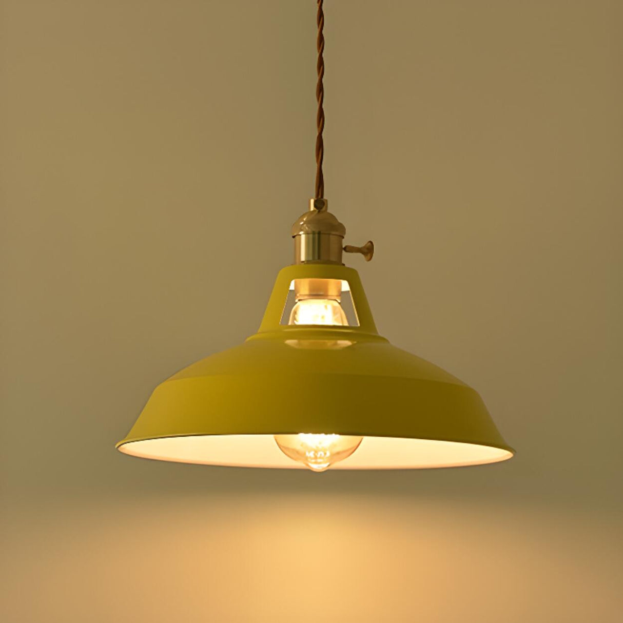 Industrial Colorful Round Iron Dome Pendant Light Image - 21