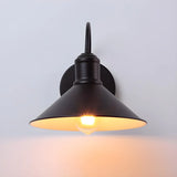 Industrial Cone Metal Outdoor Black Mini Wall Light Image - 8