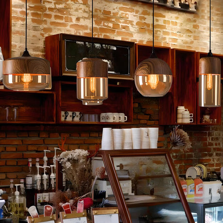 Industrial Cylinder Clear Glass Pendant Light Image - 2