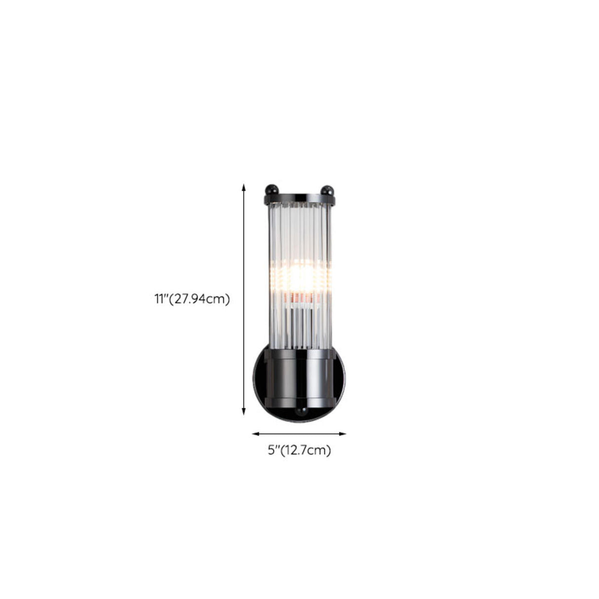 Industrial Cylindrical Crystal Glass Wall Sconce Image - 32