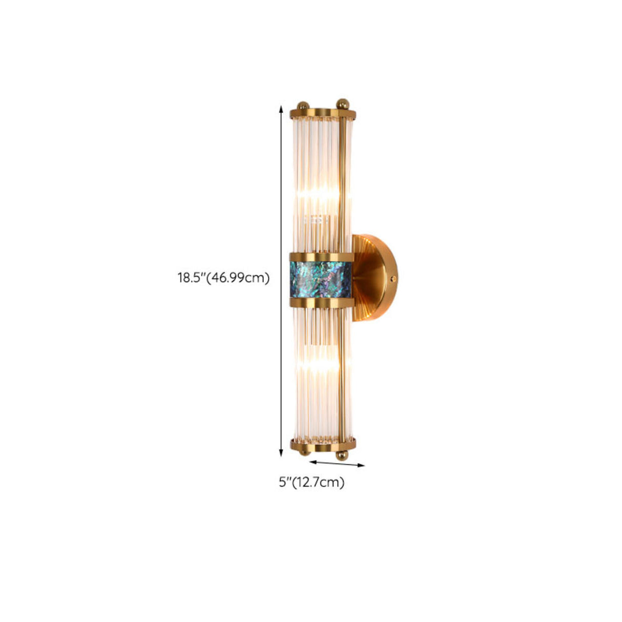 Industrial Cylindrical Crystal Glass Wall Sconce Image - 37