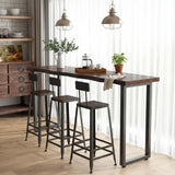 Household partition solid wood bar long table balcony window high table cafe restaurant bar table integrated Image - 4