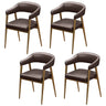 Industrial Faux Leather Arm Chair for Dining Area Image - 14
