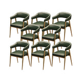Industrial Faux Leather Arm Chair for Dining Area Image - 6