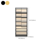 Industrial Freestanding Gold Tall Metal Shelving Wine Rack #size