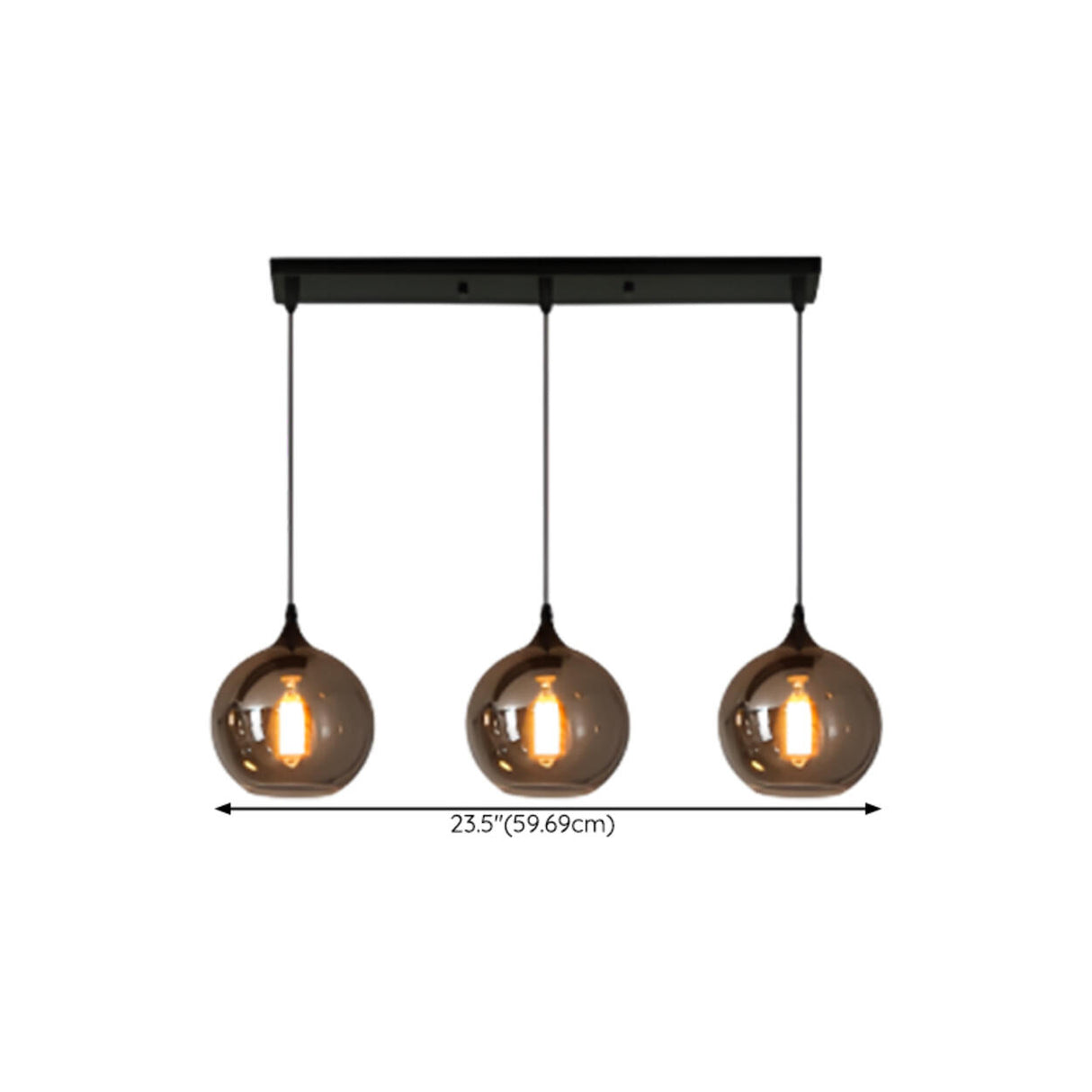 Industrial Geometric Glass Black Island Pendant Light 