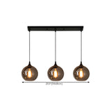 Industrial Geometric Glass Black Island Pendant Light #size