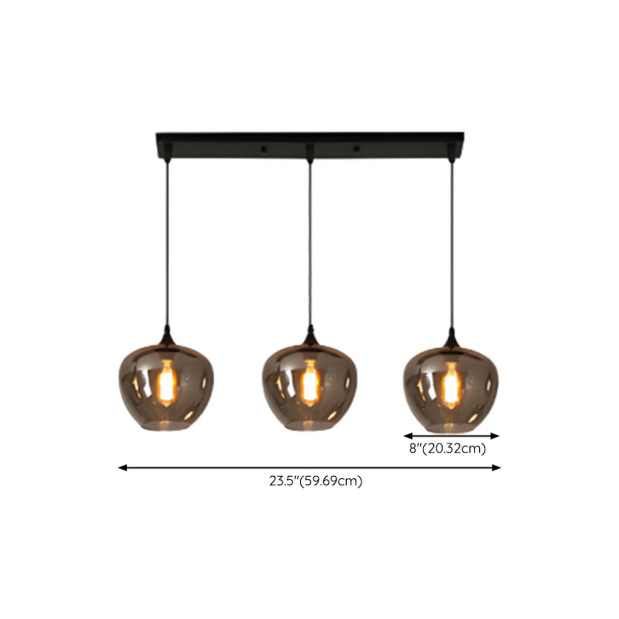 Industrial Geometric Glass Black Island Pendant Light Image - 13