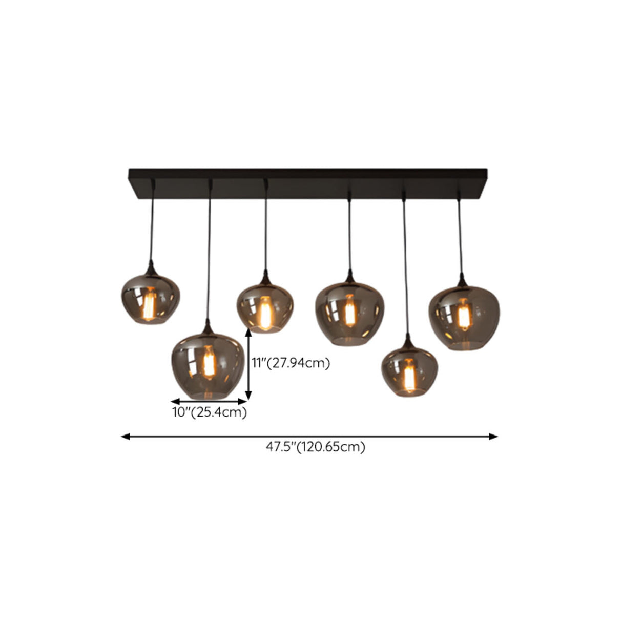 Industrial Geometric Glass Black Island Pendant Light Image - 14