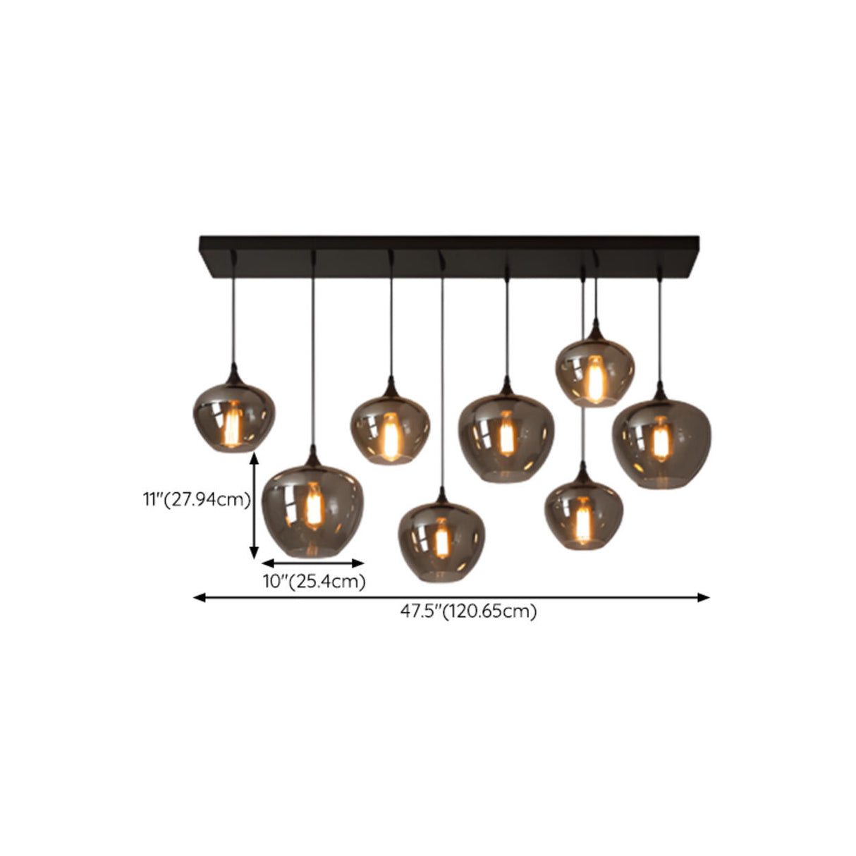 Industrial Geometric Glass Black Island Pendant Light Image - 16
