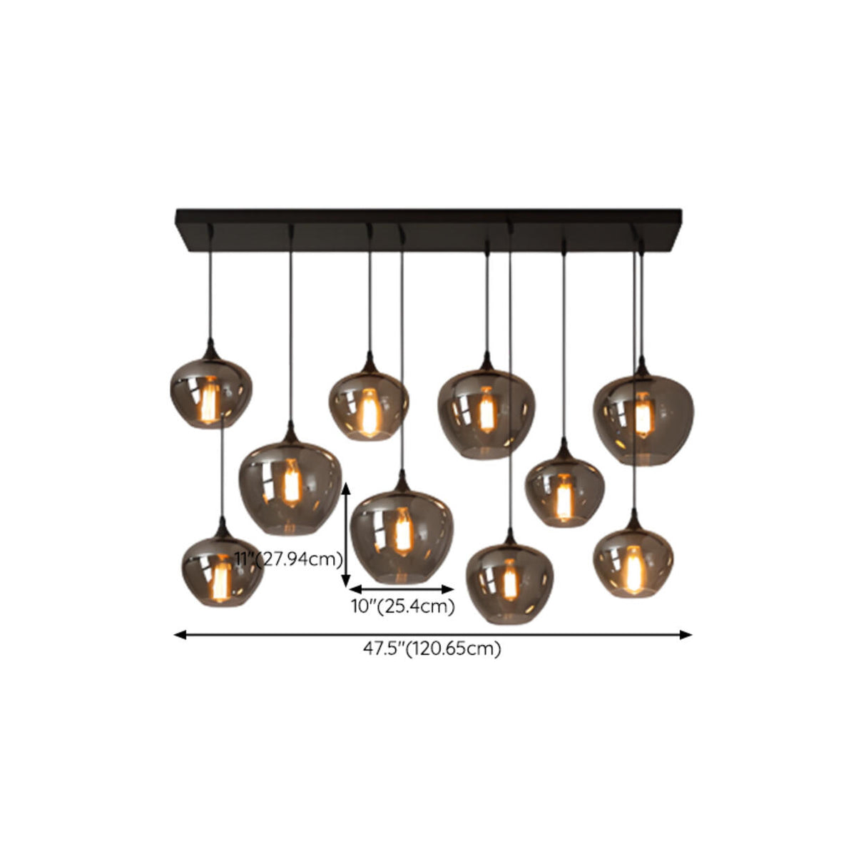 Industrial Geometric Glass Black Island Pendant Light Image - 17