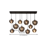 Industrial Geometric Glass Black Island Pendant Light Image - 17