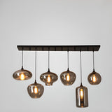 Industrial Geometric Glass Black Island Pendant Light Image - 6