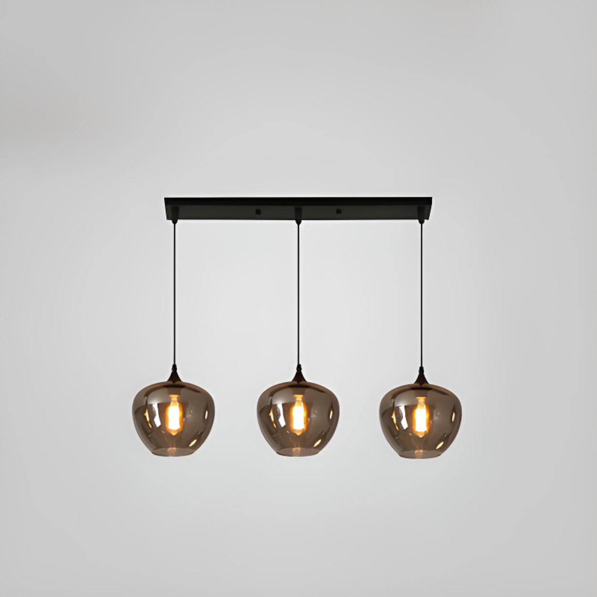 Industrial Geometric Glass Black Island Pendant Light Image - 7