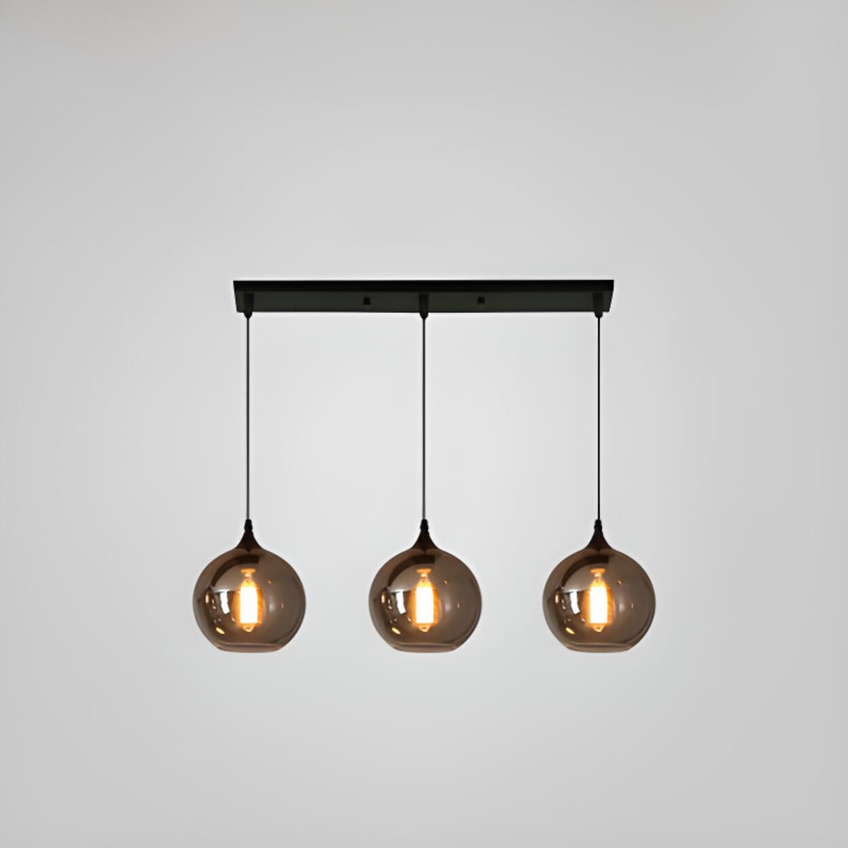 Industrial Geometric Glass Black Island Pendant Light Image - 9