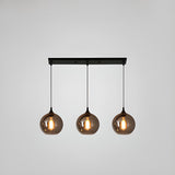 Industrial Geometric Glass Black Island Pendant Light Image - 9