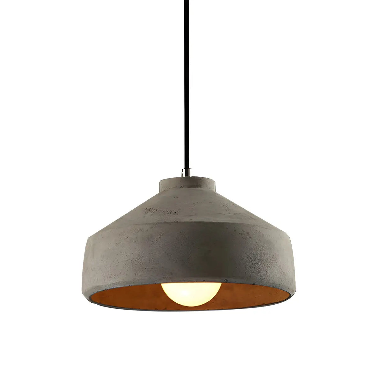 Industrial Geometric Grey Cement Hanging Pendant Light Image - 10