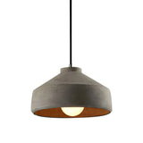 Industrial Geometric Grey Cement Hanging Pendant Light Image - 10