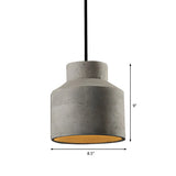 Industrial Geometric Grey Cement Hanging Pendant Light #size