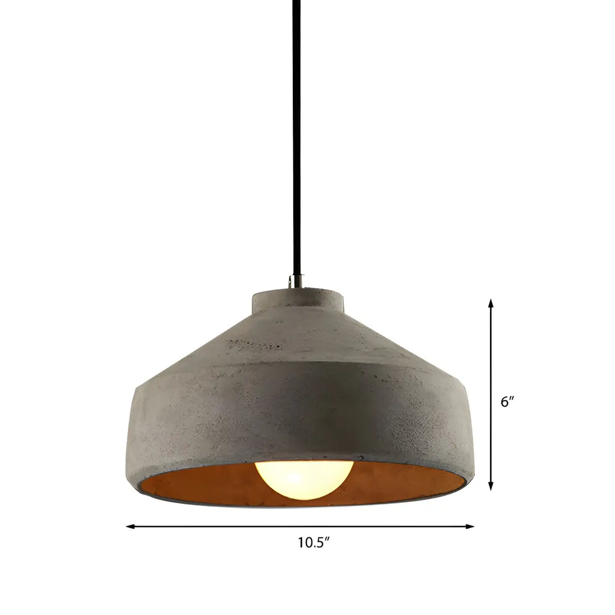 Industrial Geometric Grey Cement Hanging Pendant Light Image - 17