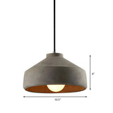 Industrial Geometric Grey Cement Hanging Pendant Light Image - 17