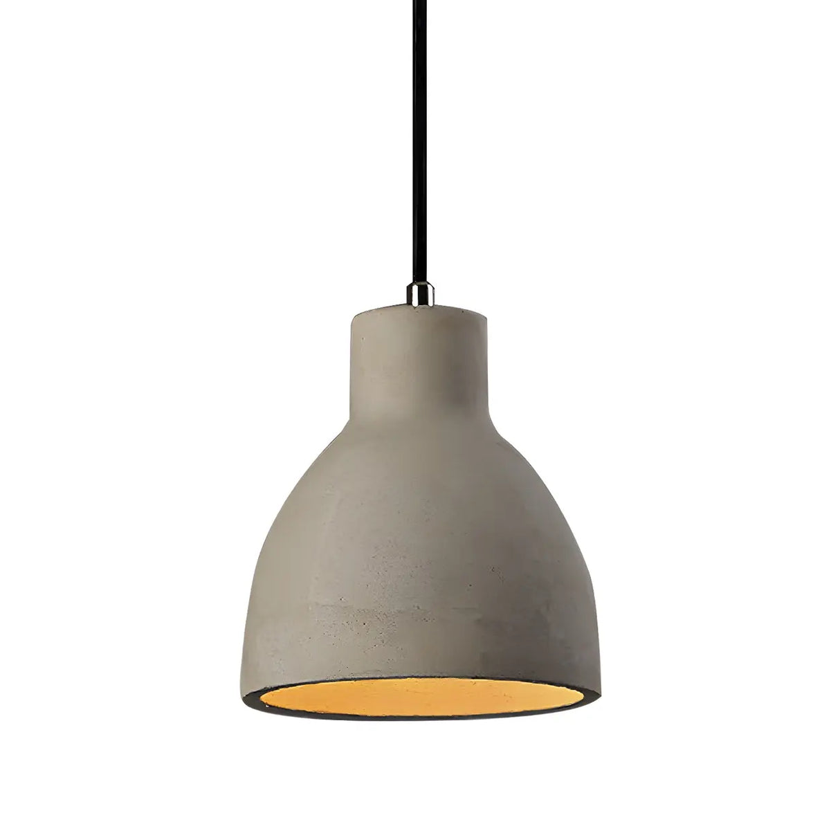 Industrial Geometric Grey Cement Hanging Pendant Light Image - 4