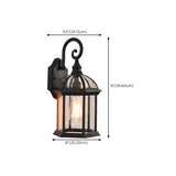 Industrial Geometric Lantern Outdoor Glass Wall Light Image - 11