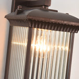 Industrial Geometric Lantern Outdoor Glass Wall Light Image - 6