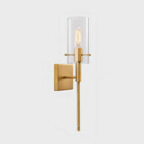 Industrial Glass Cylinder Vanity Wall Sconce Light Image - 10