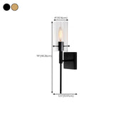 Industrial Glass Cylinder Vanity Wall Sconce Light #size