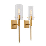 Industrial Glass Cylinder Vanity Wall Sconce Light Image - 8