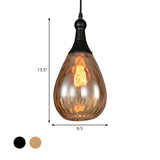 Industrial Glass Teardrop-Shaped Hanging Pendant Light Image - 27