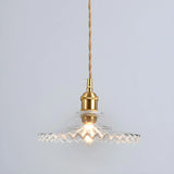 Industrial Glass Wrinkle Saucer-Shaped Pendant Light Image - 3