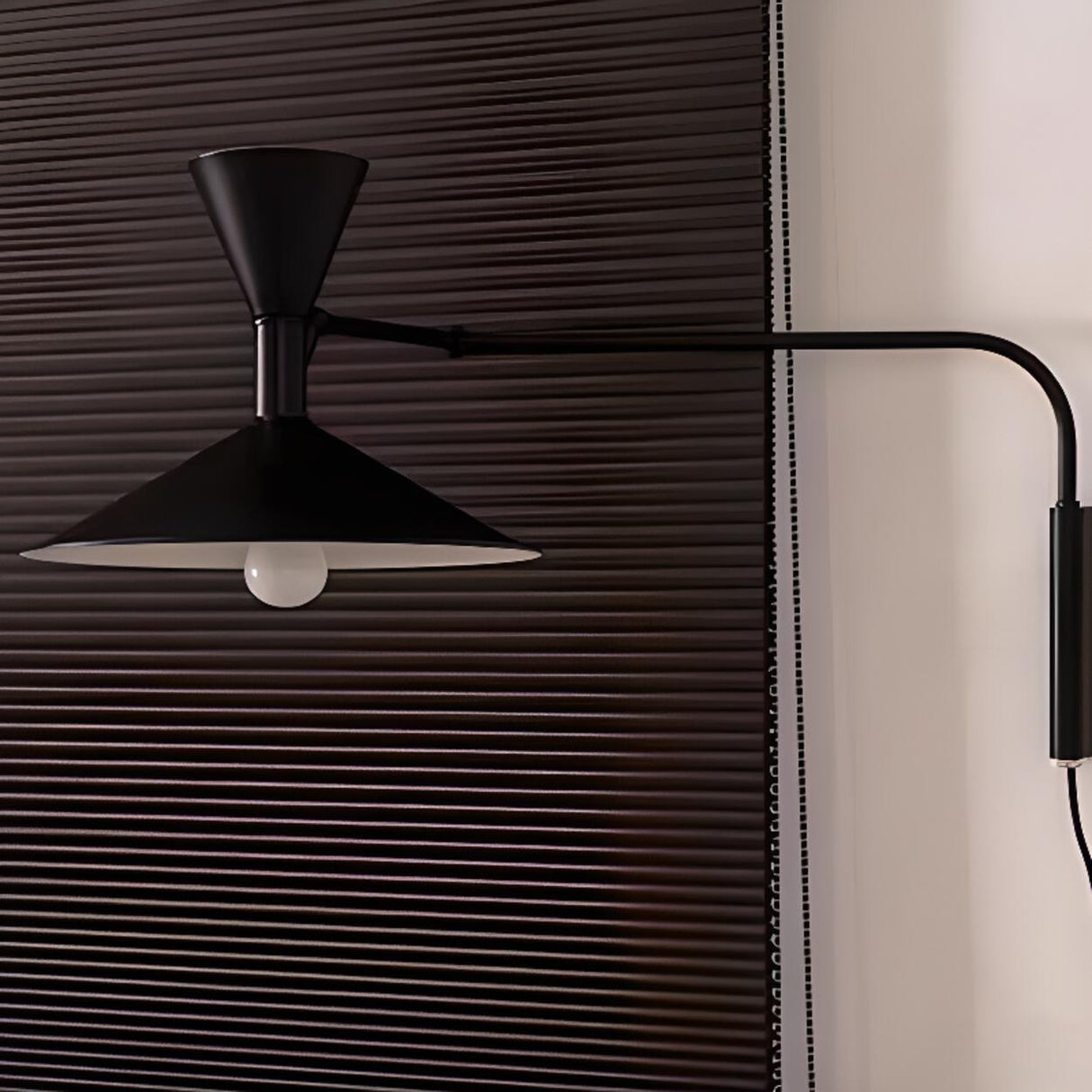 Industrial Gray Cone Up Down Swing Arm Wall Sconce Image - 12
