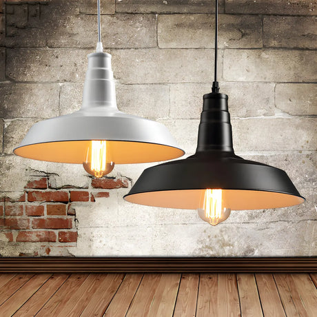 Industrial Iron Barn-Shaped Hanging Pendant Light Image - 1