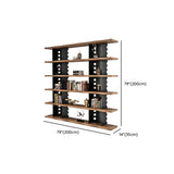Industrial Iron Frame Wooden Etagere Display Bookcase Image - 12