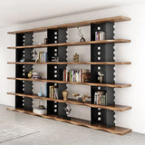 Industrial Iron Frame Wooden Etagere Display Bookcase Image - 3