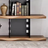 Industrial Iron Frame Wooden Etagere Display Bookcase Image - 5