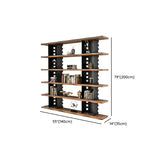 Industrial Iron Frame Wooden Etagere Display Bookcase #size
