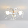 Industrial Iron Gold Drum Semi-Flush Mount Lamp 5-Light Image - 13