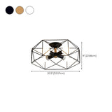Industrial Iron Gold Drum Semi-Flush Mount Lamp 5-Light Image - 20