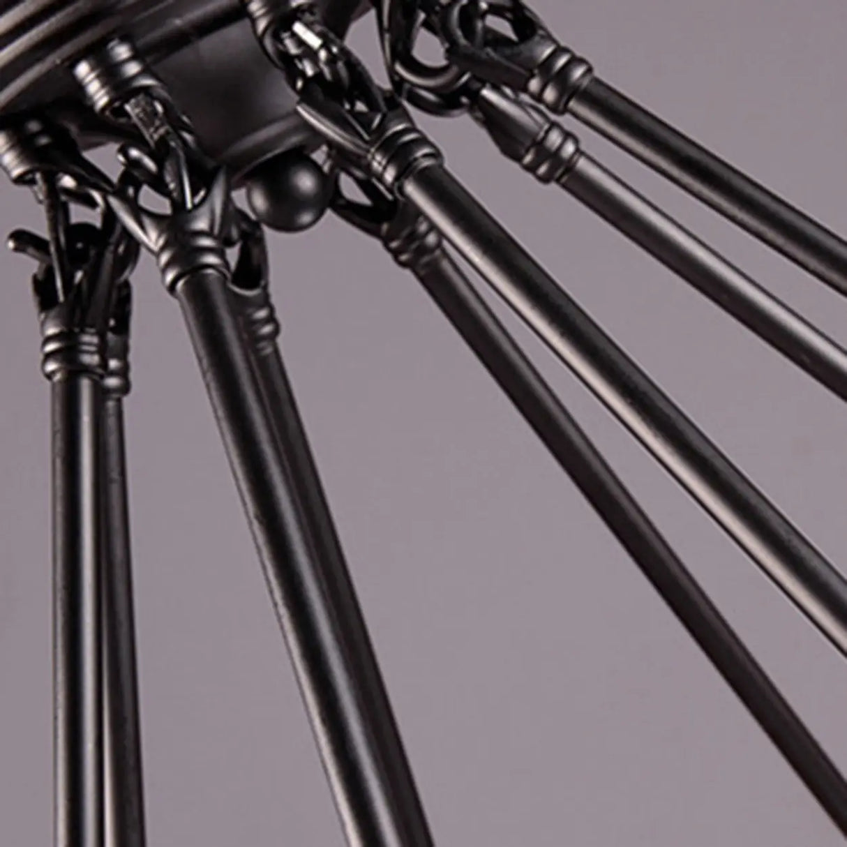 Industrial Iron Rope Chandelier for Living Room, Black Image - 16