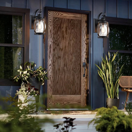 Industrial Lantern Outdoor Vintage Black Wall Light Image - 1
