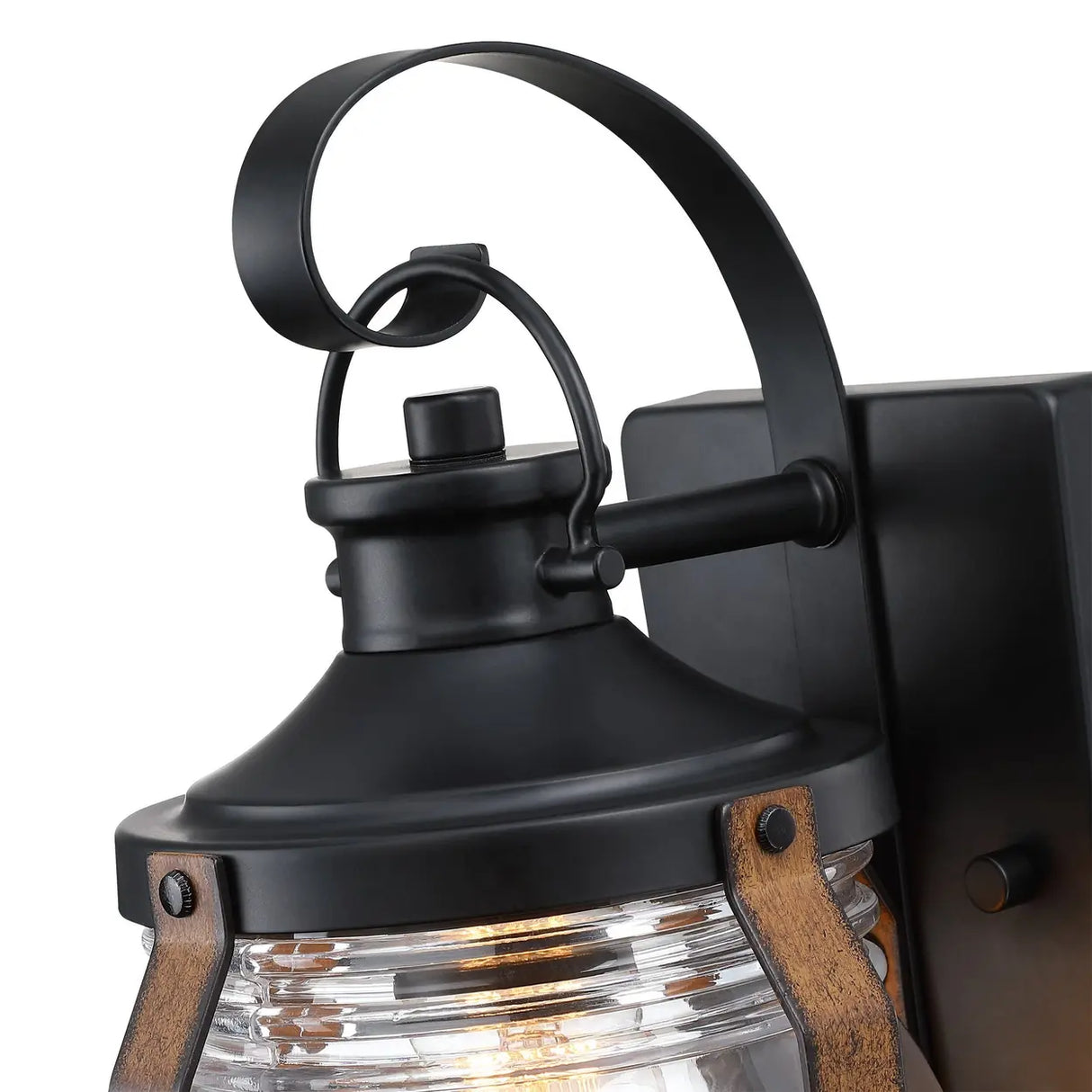 Industrial Lantern Outdoor Vintage Black Wall Light Image - 3
