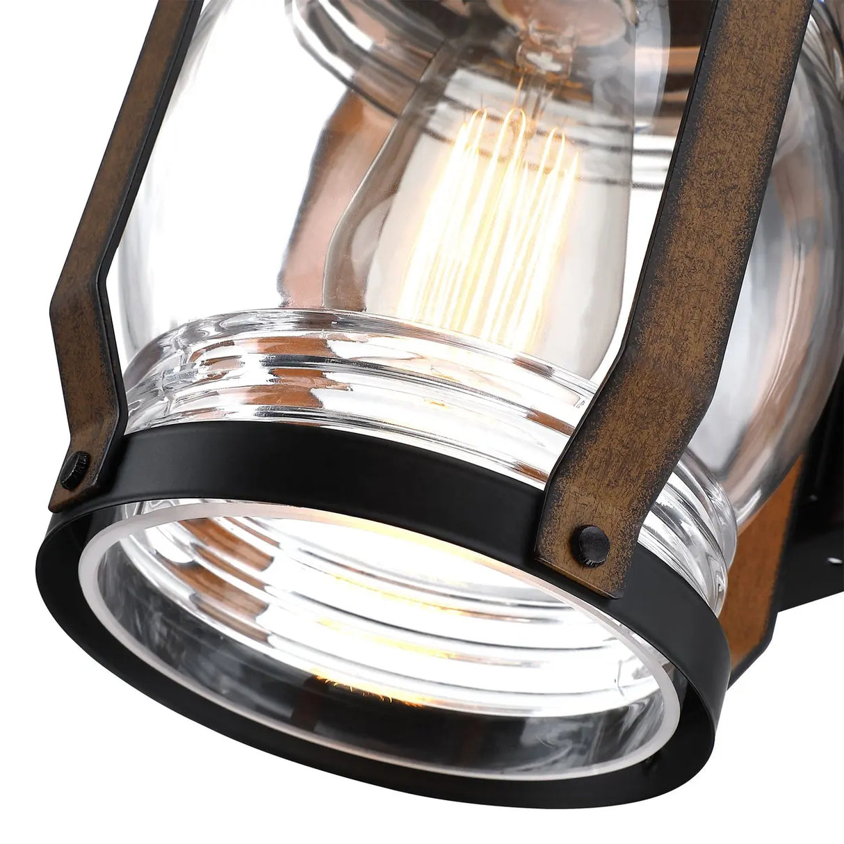 Industrial Lantern Outdoor Vintage Black Wall Light Image - 4