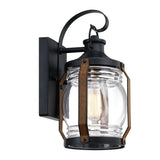 Industrial Lantern Outdoor Vintage Black Wall Light Image - 5