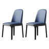 Industrial Leather Dining Side Chair with Ash Wood Legs Image - 18