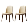 Industrial Leather Dining Side Chair with Ash Wood Legs Image - 24
