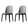 Industrial Leather Dining Side Chair with Ash Wood Legs Image - 27